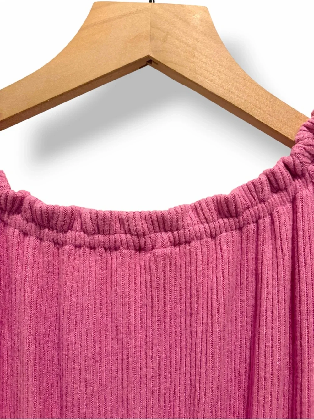 Pink Ribbed Wide Leg Jumpsuit Ruffle Neck Pockets Girls Sz 8 Medium